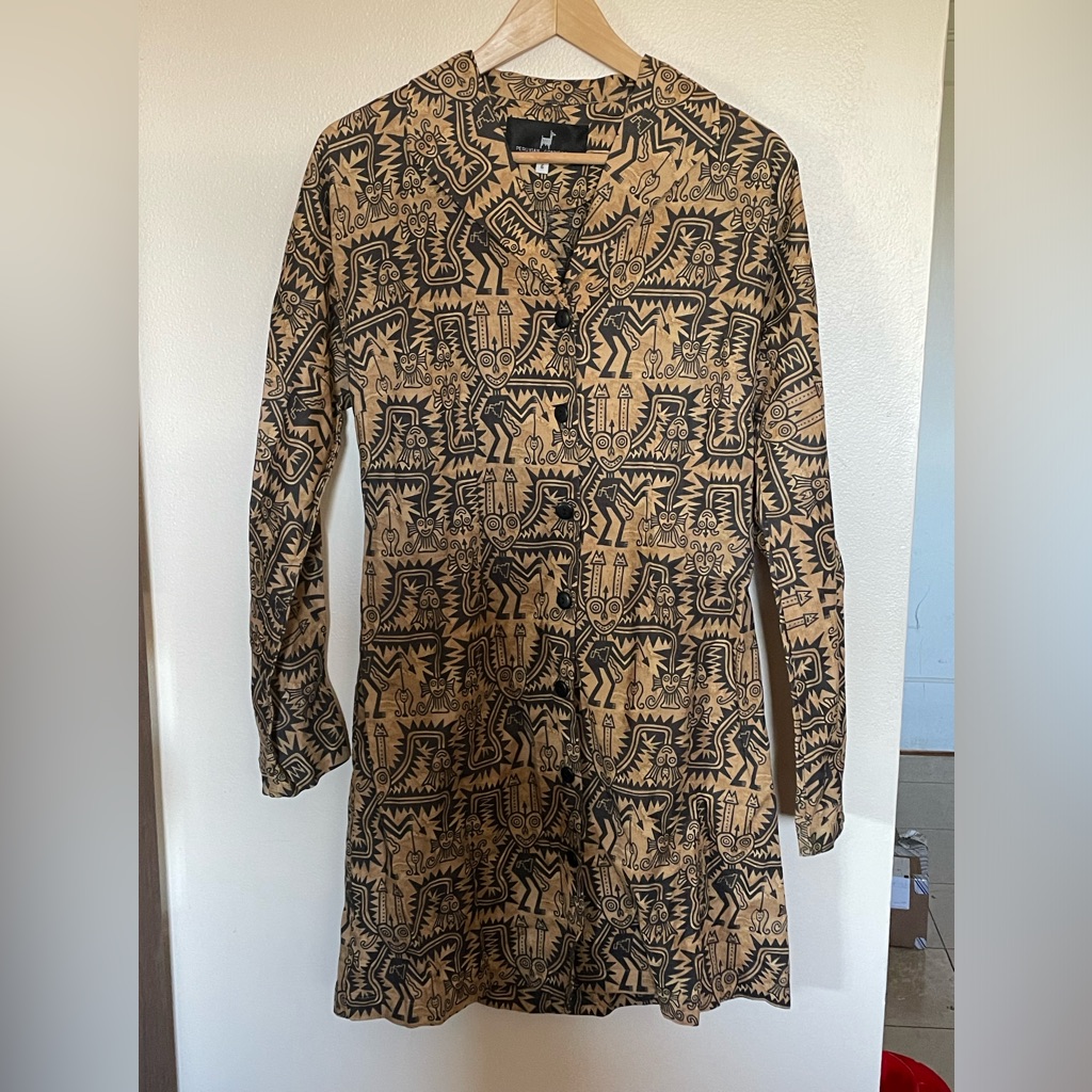 Button Up Patterned Coat